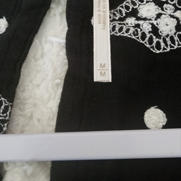 Free People Black and White Crinkle Diamond Patterned Tunic/Dress EUC M Box 3 - Picture 5 of 5